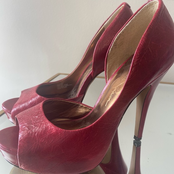 Red leather JS heels - Picture 4 of 6